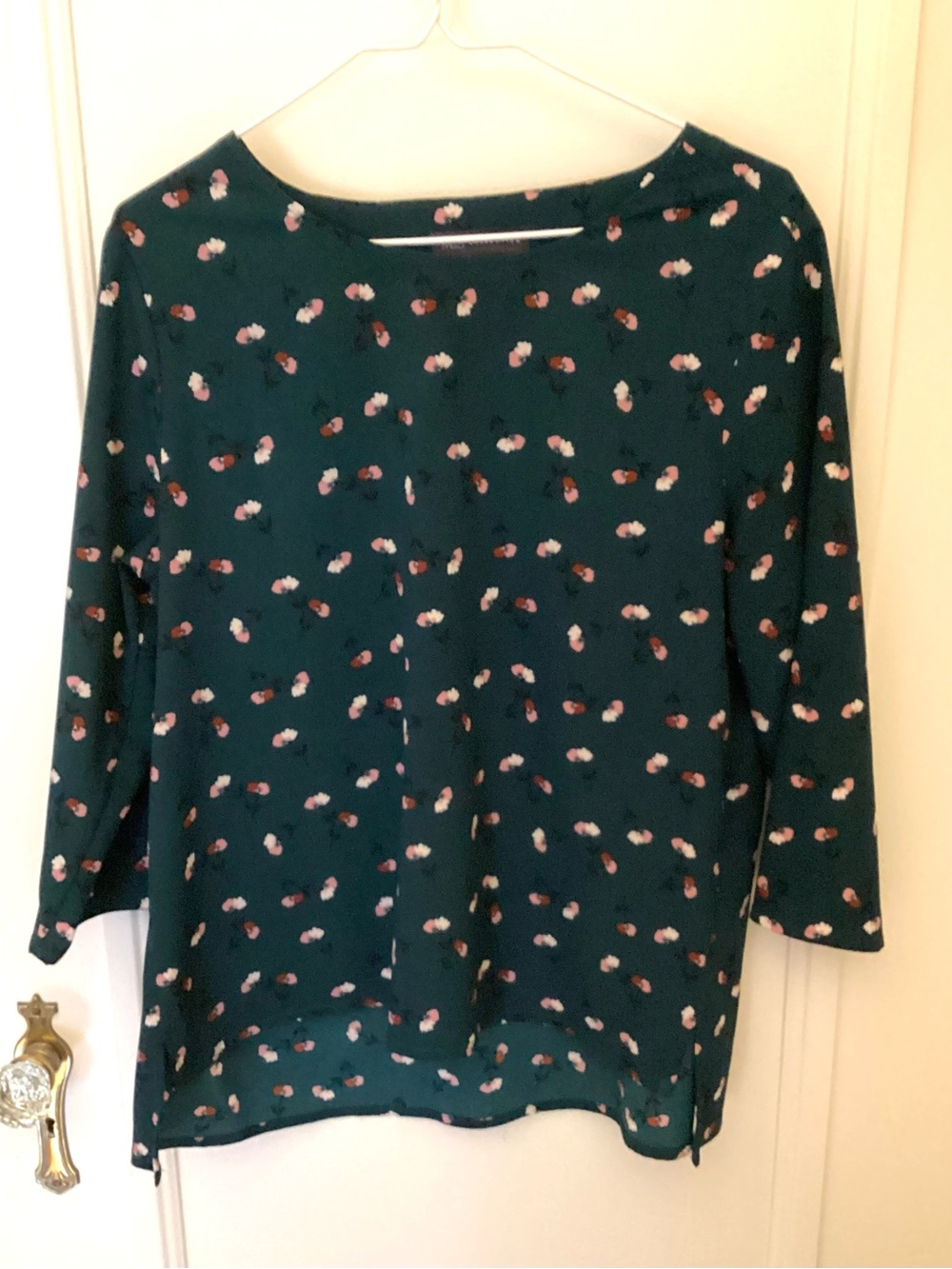Marks & Spencer teal green floral top